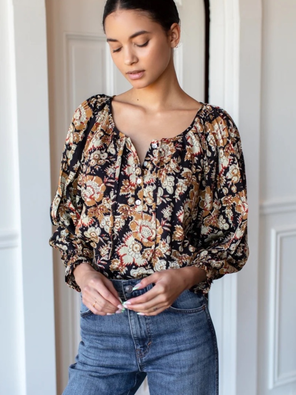 India Collection by Emerson Fry LUCY BLOUSE - CARAVELA size small